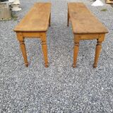Paire de banc ancien en orme