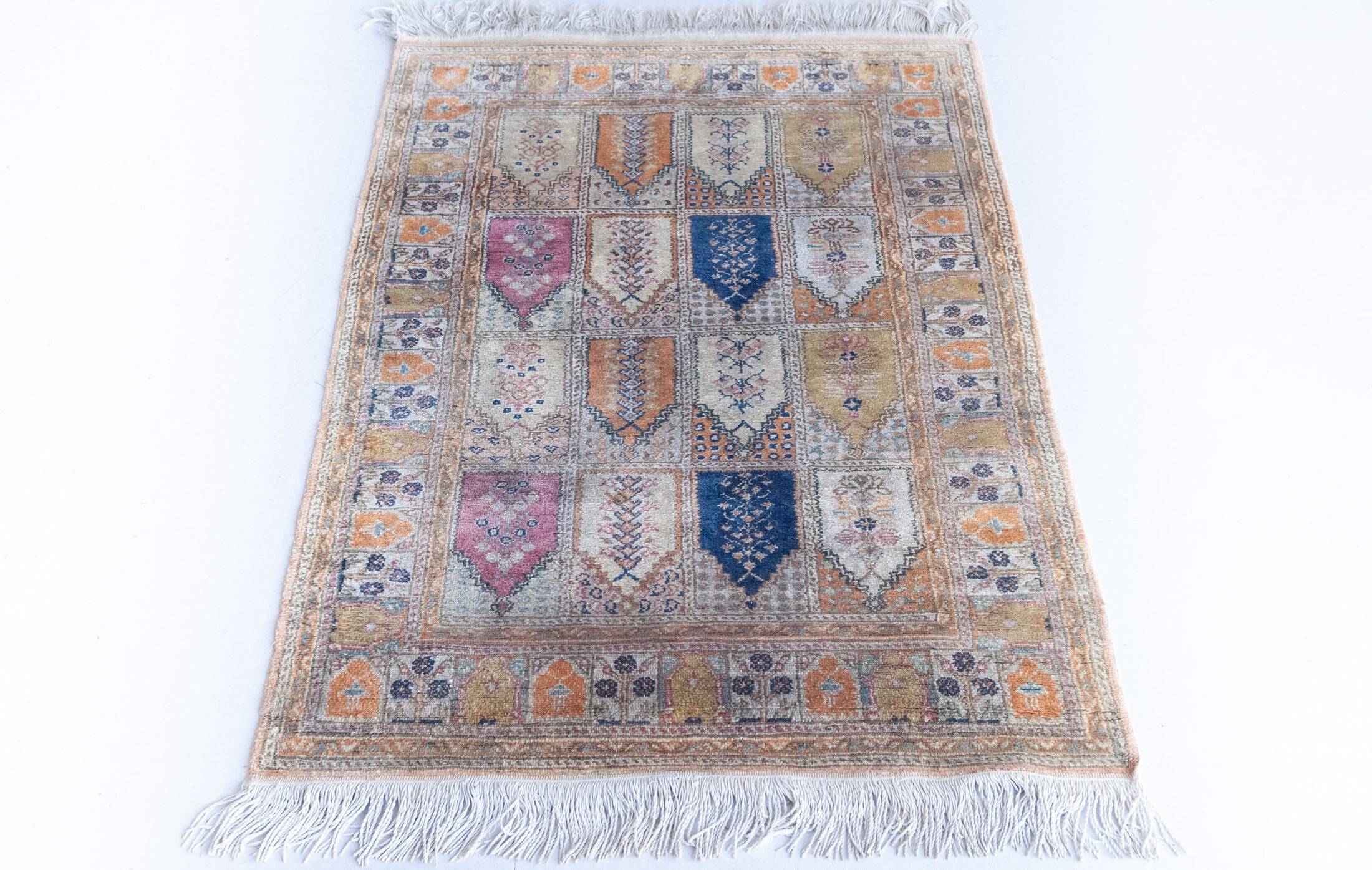 Vintage - Kashmir Hand Knotted Silk Rug