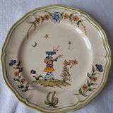 4 Moustiers Longchamp dessert plates. Hand-painted. 1986