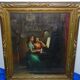 Peinture à l’huile ancienne Portrait de deux femmes jouant du piano Début du XXe siècle