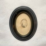 Small miniature portrait from the end of the 18th century in pencil