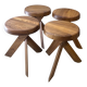 Set of four S28 stools by Pierre Chapo 1970