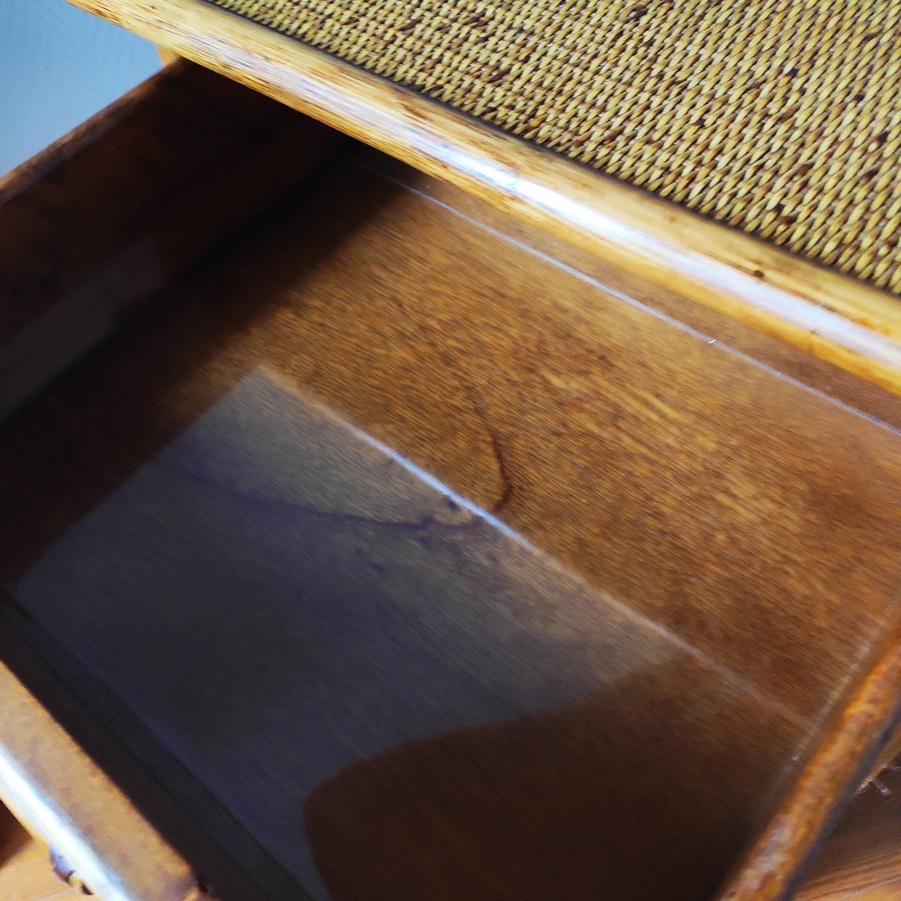 Vintage wicker and rattan chest of drawers