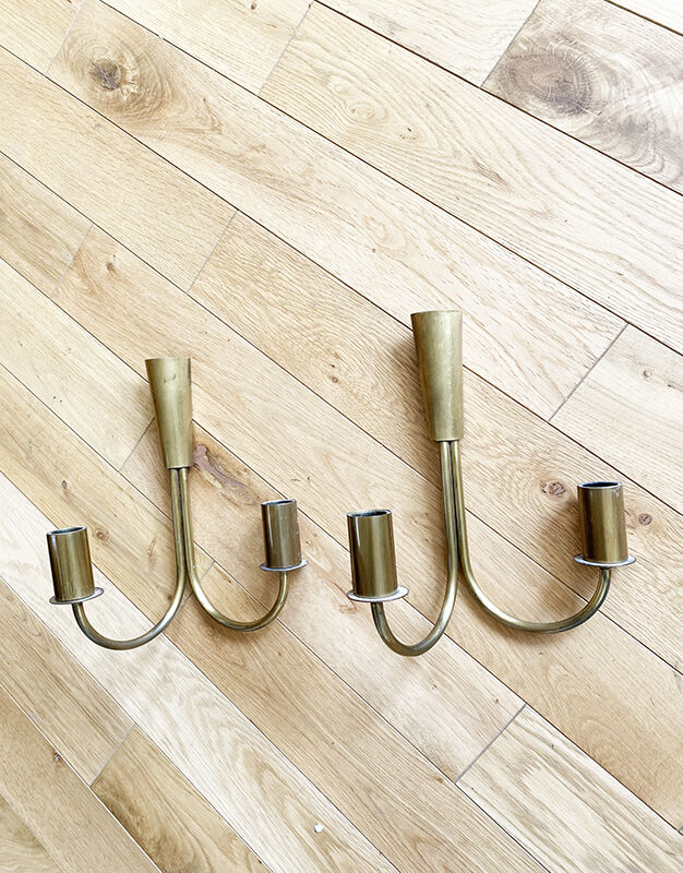 Set of 2 brass wall lights