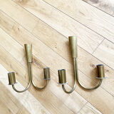 Set of 2 brass wall lights