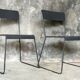 Pair of stackable metal chairs with sled feet - 1960