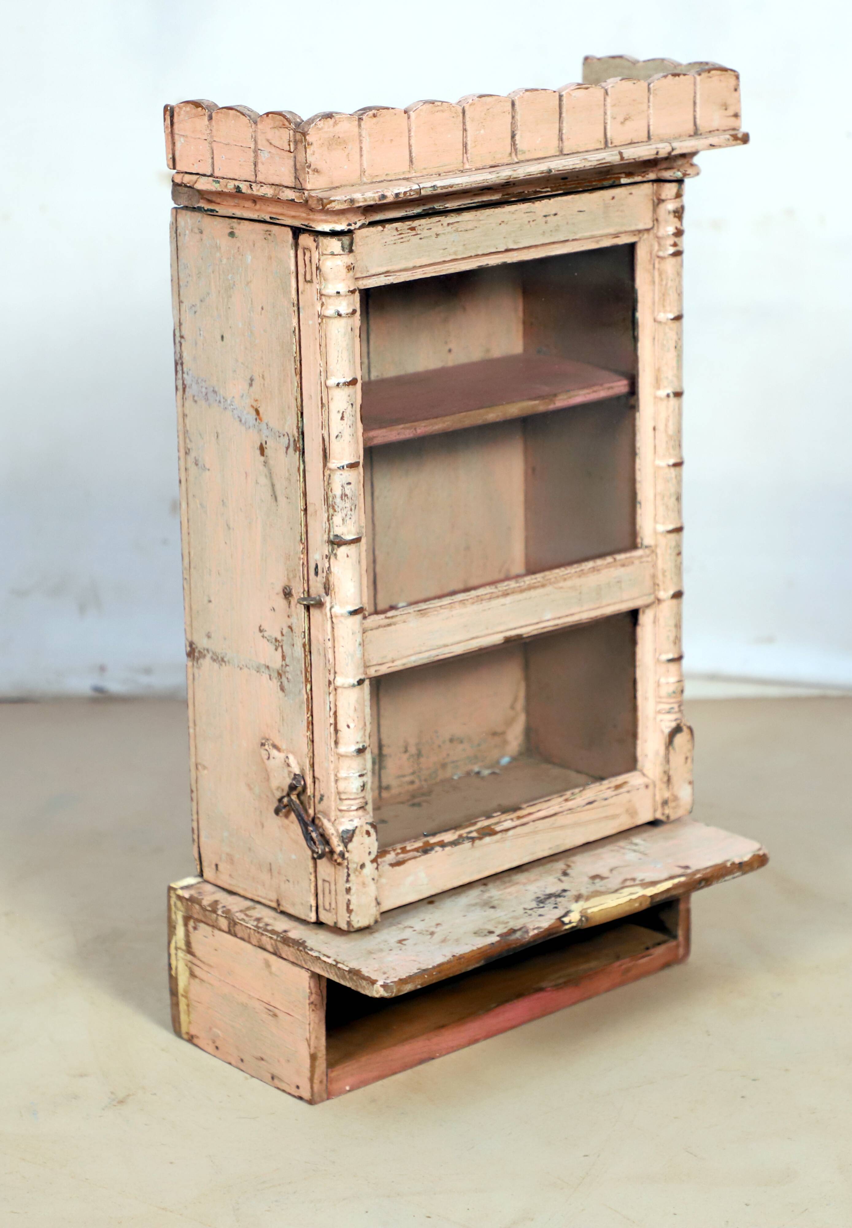Medicine cabinet - shelf - Burmese teak wall display case