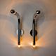 Pair of tubular chrome wall lights Italy, 1970