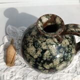 Bouteille d'huile en grès émaillée