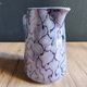 Vintage porcelain pitcher Lusseray France, decorated with grape clusters.