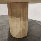 Vintage octagonal travertine dining table, 1970s