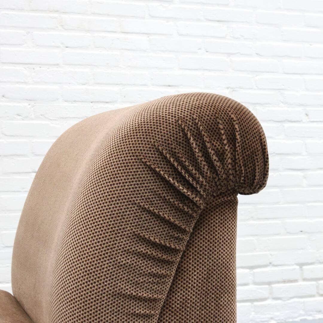 Italian Mimo Padova Lounge Chair Chenille 1970s