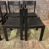 6 vintage chairs circa 1960 patinated black