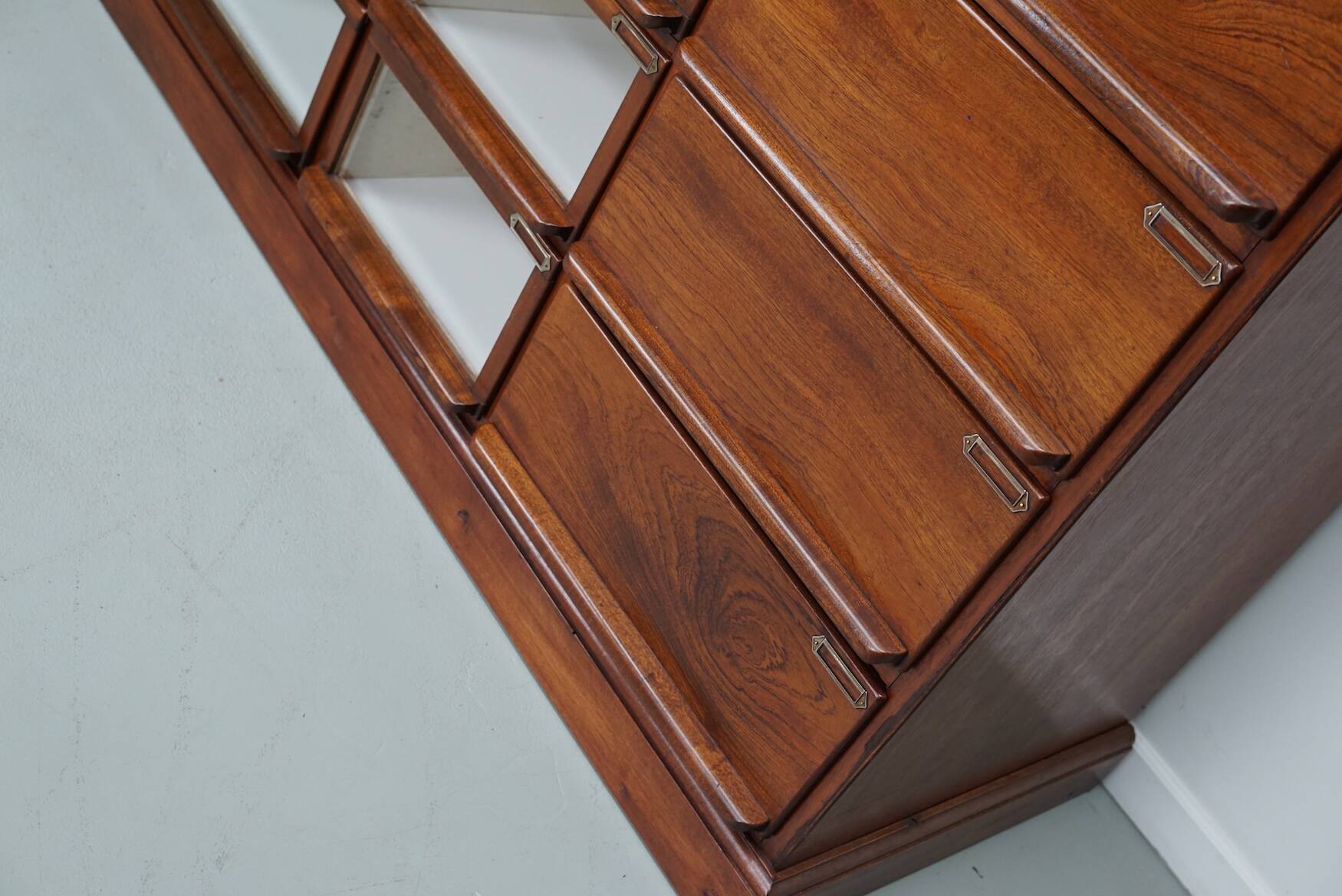 Vintage Dutch Oak / Mahogany Haberdashery Shop Cabinet, 1930s