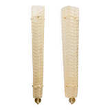 Pair of Art Deco Style Brass and Murano Glass Gold Graniglia Sconces