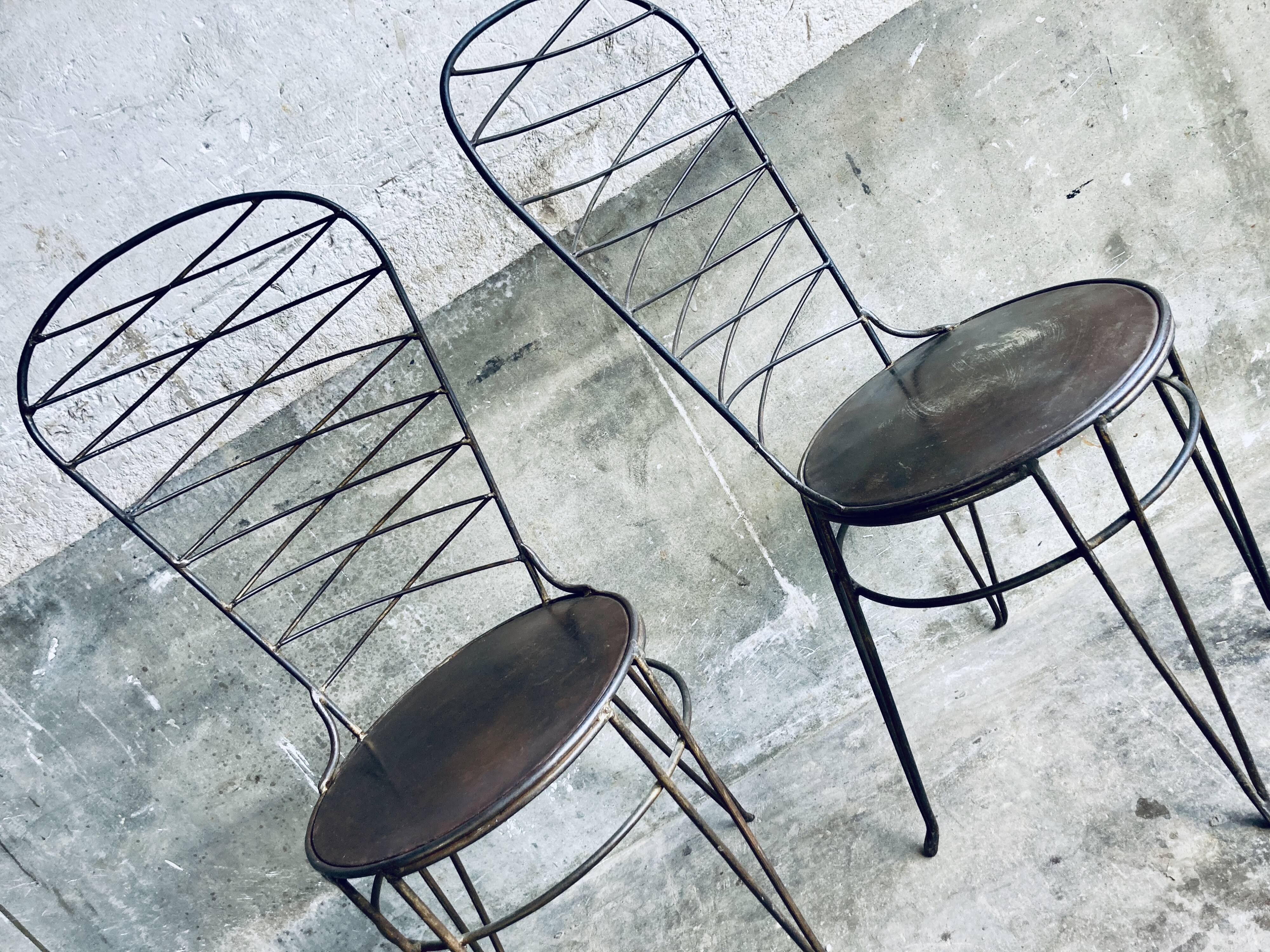 Lot de 2 chaises en fer forgé