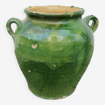 Antique green glazed terracotta pot from the southwest. 19th
