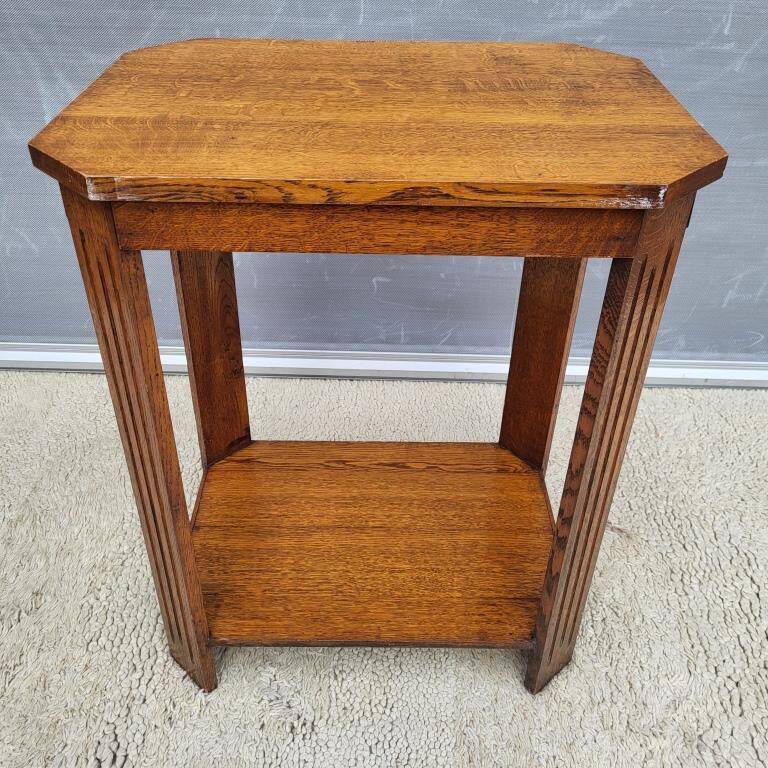 Art Deco Octagonal Console Table with 2 Trays