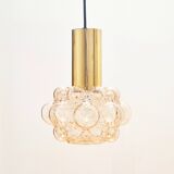 Mid-Century Modern Amber Bubble Glass Ceiling Light by Helena Tynell for Limburg, Germany, 1960s