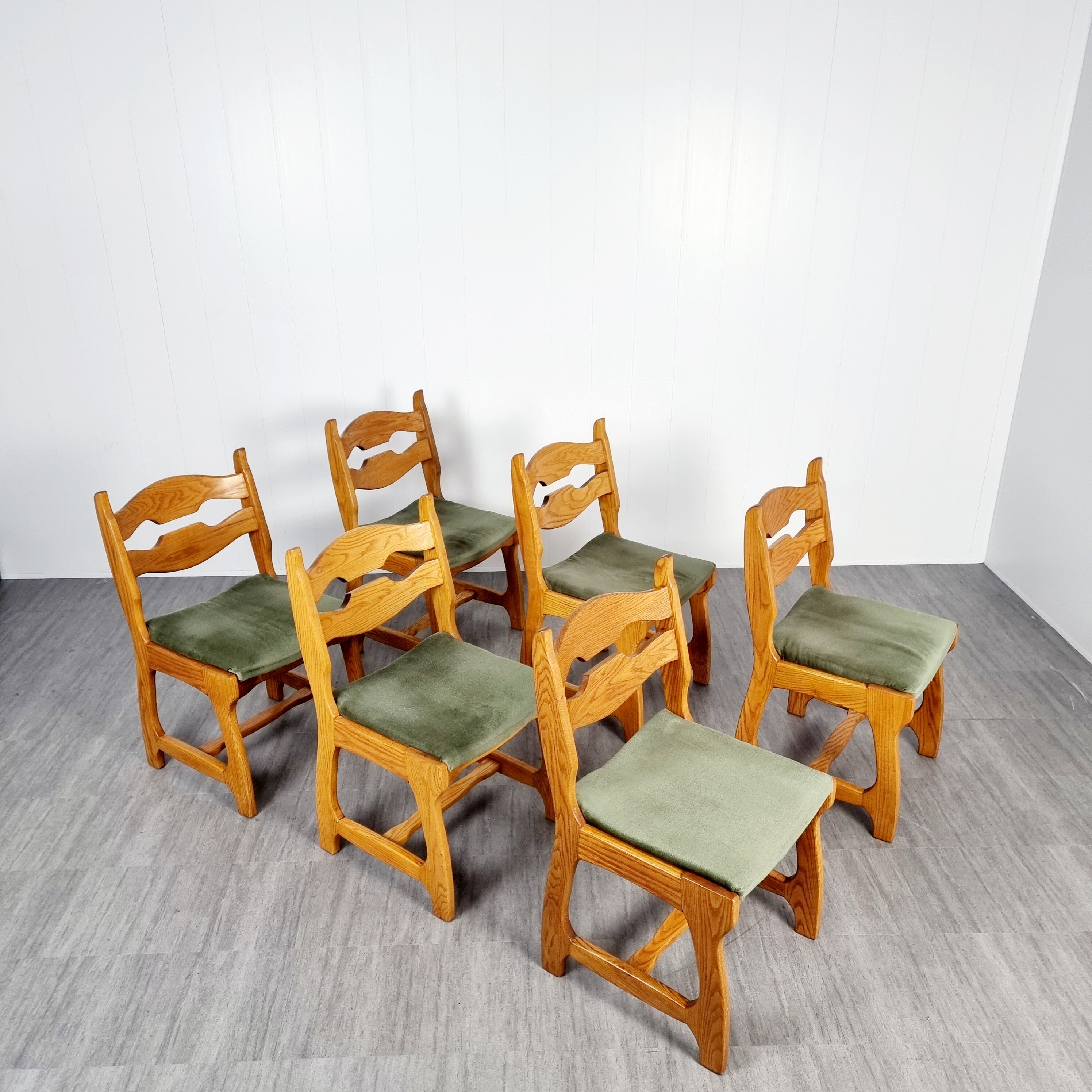 6 brutalist dining chairs