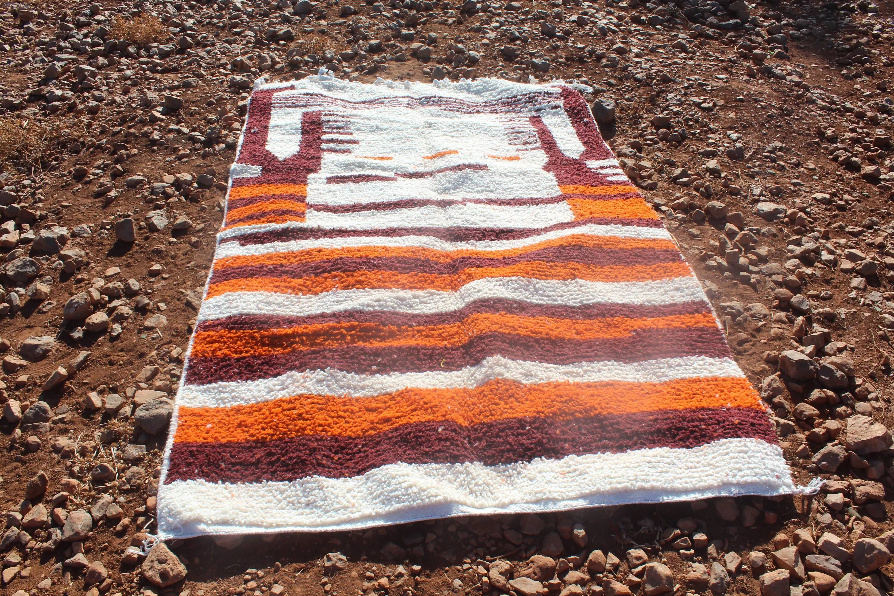 Handmade Berber rug in pure wool 3x2 m