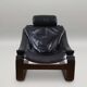 "Lounge chair 'Kroken' by Åke Fribyter for Roche Bobois — Black leather"