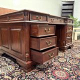 English Chesterfield Desk with Green Leather