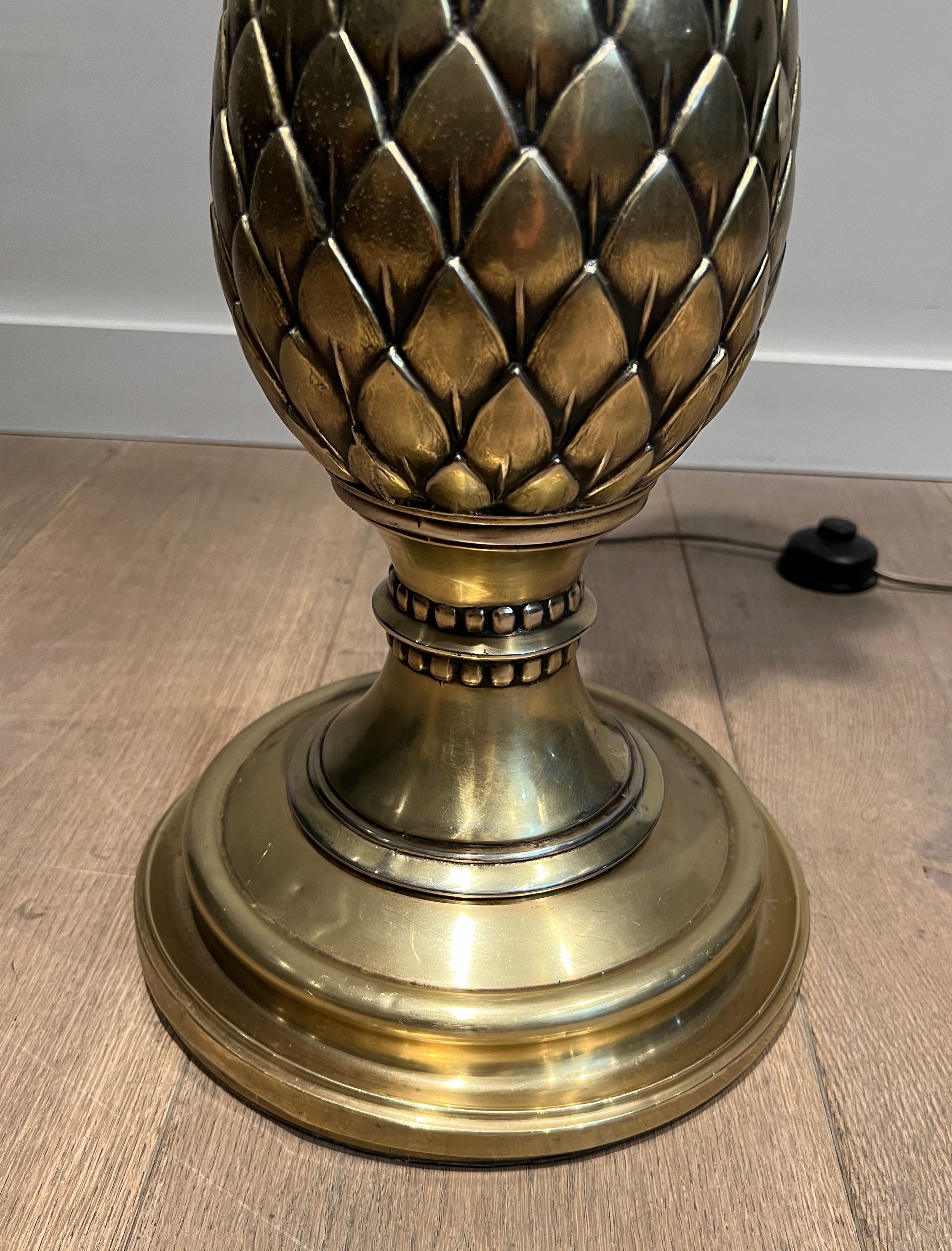 Pineapple floor lamp in brass