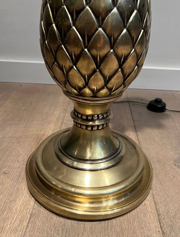 Lampadaire de parquet ananas en laiton