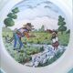 Old dessert plates, talking theme Fables de la Fontaine