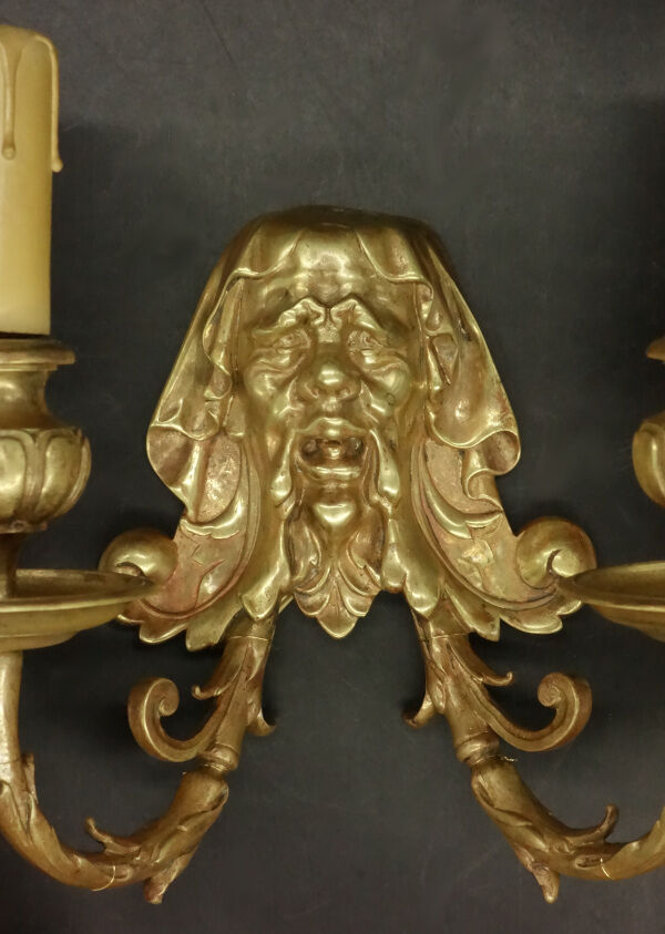 Pair of Japanese orientalist sconces of the nineteenth century