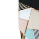 Mid Modern Italian Colored Glass Sideboards with Solid Wood Structure and Brass