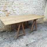 Farm table on trestles