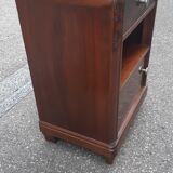 Art Deco bedside tables carved wood and marble 1930