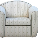 Pair of club chairs covered with fabric