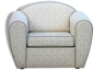 Pair of club chairs covered with fabric