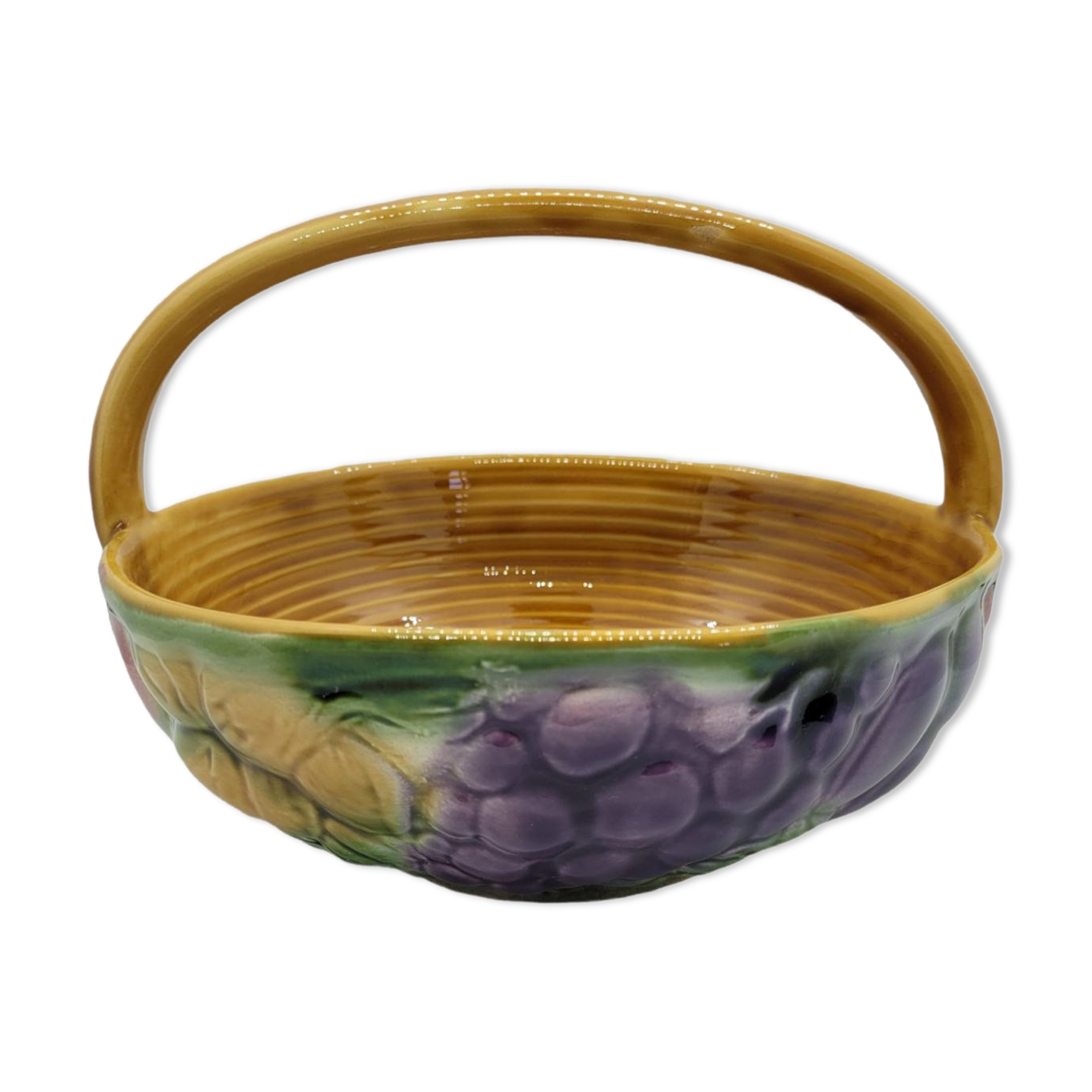 Vintage fruit basket in Sarreguemines slip