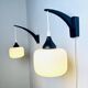 Set Of Single-Arm Wall Lamps In Teak And Opaline Glass By Uno & Östen Kristiansson For Luxus, Sweden 1960S