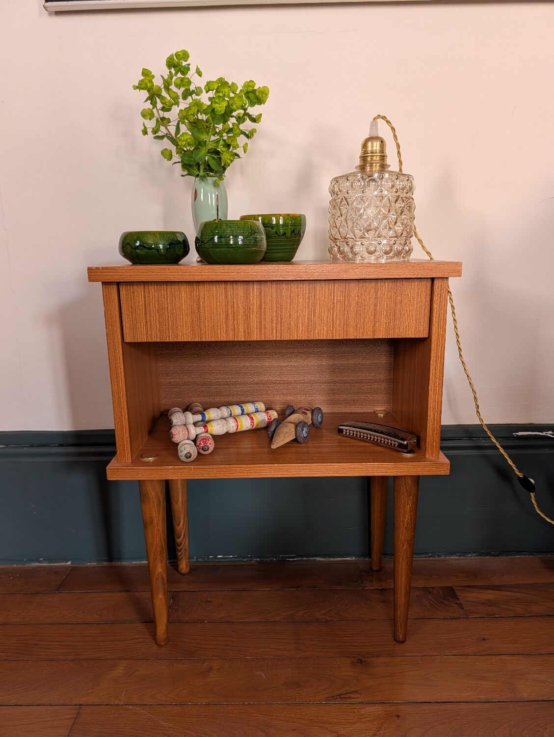 70s Scandi Icon: Architectural & Functional Nightstand