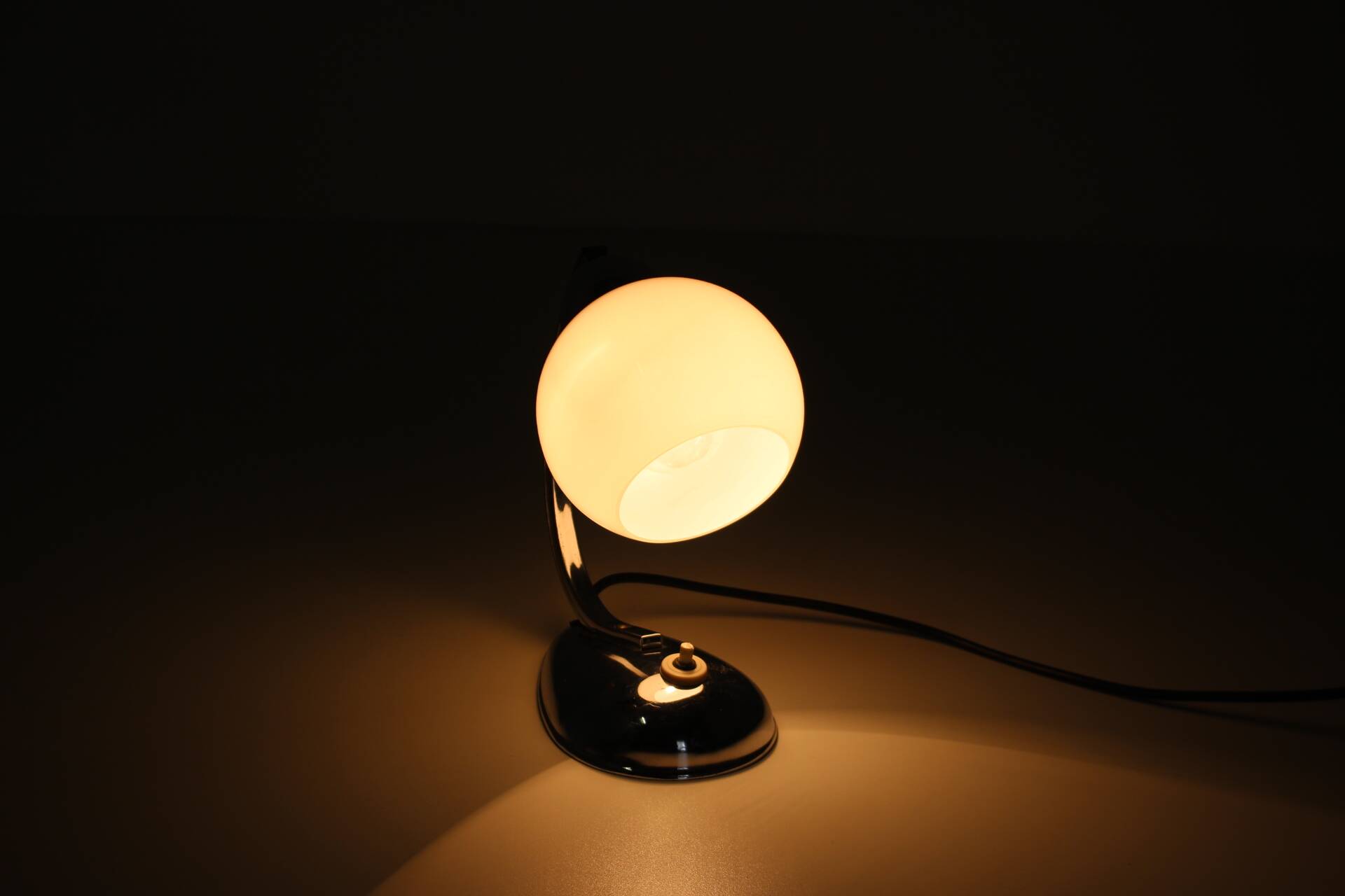 1950s chrome table lamp, Czechoslovakia