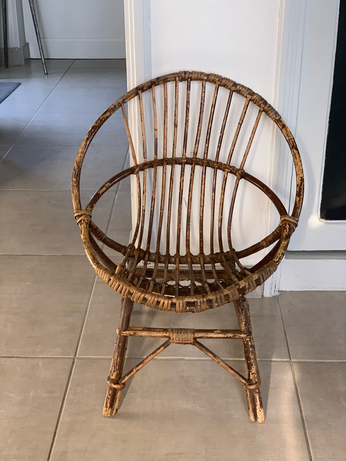 Rattan armchair for children