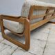 Set of 3-seater sofa + sled chair, 60/70's in oak