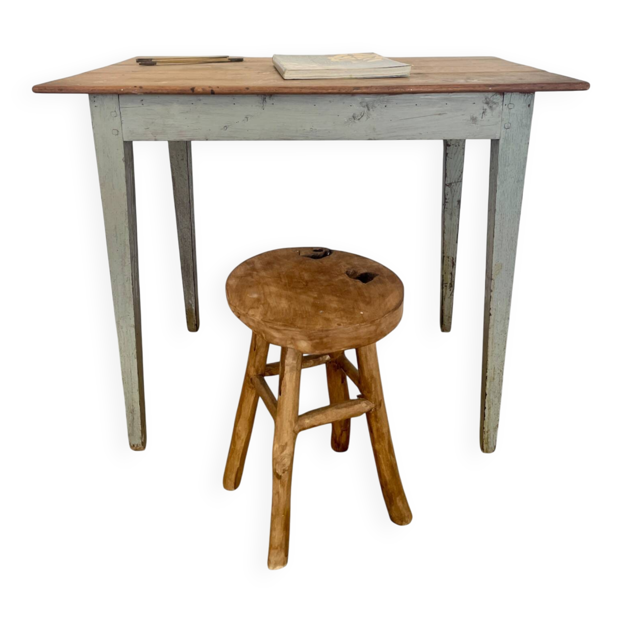 Antique patinated wooden table