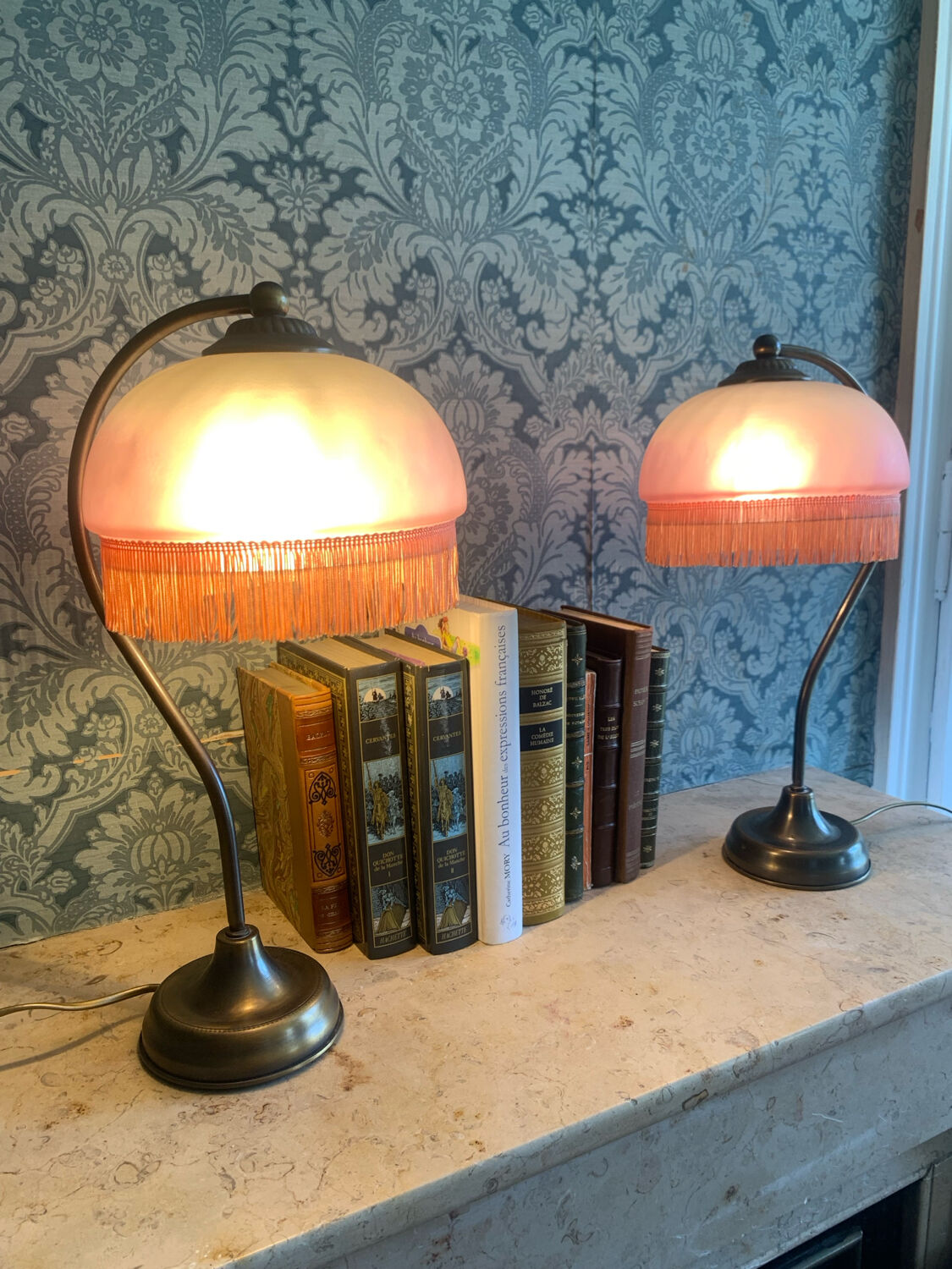 Art Deco Swan Neck Lamps