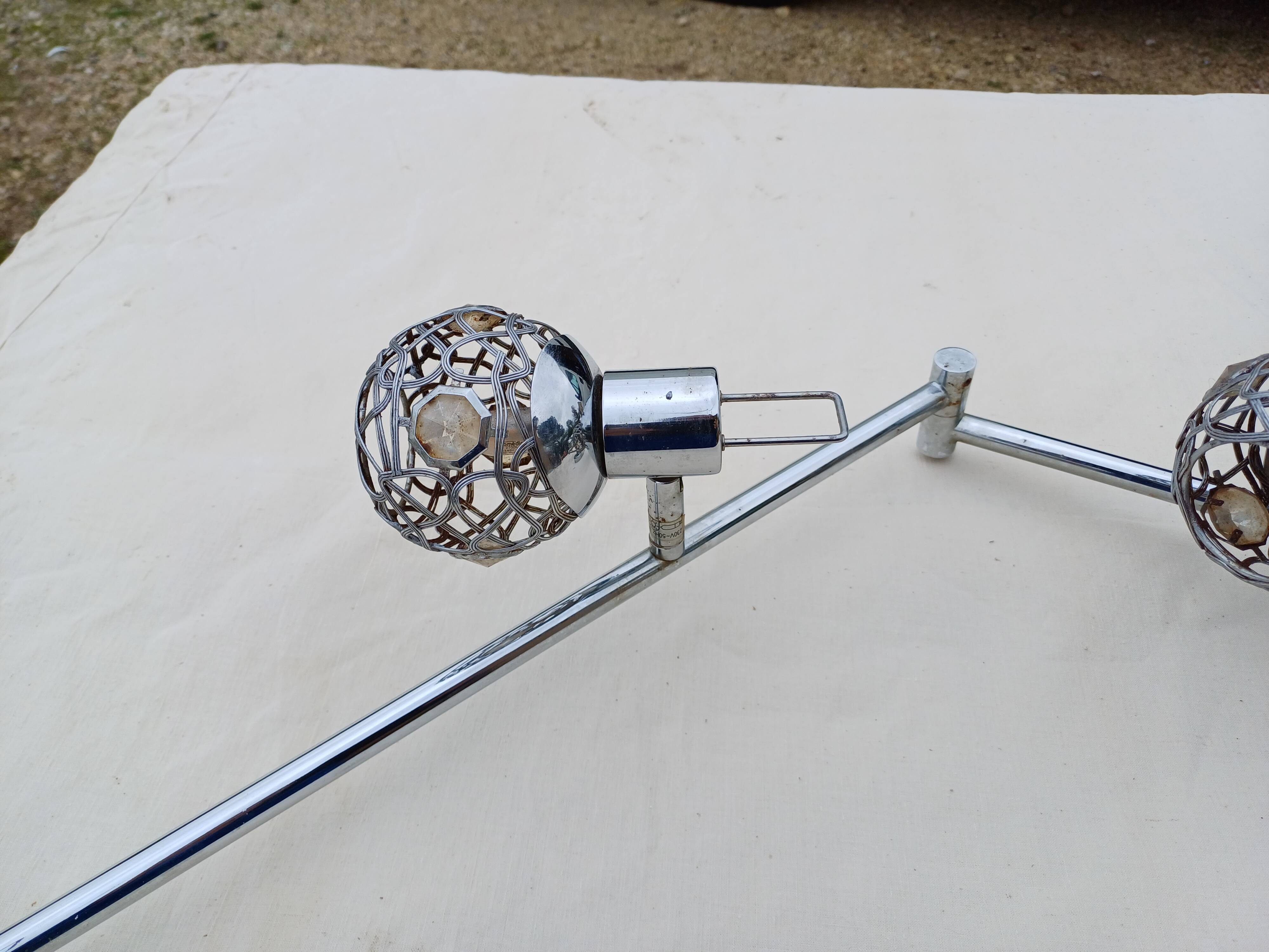 Vintage Chrome Pendant Light