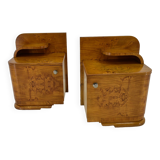 1938s Pair of Art Deco Bedside Tables, Czechoslovakia