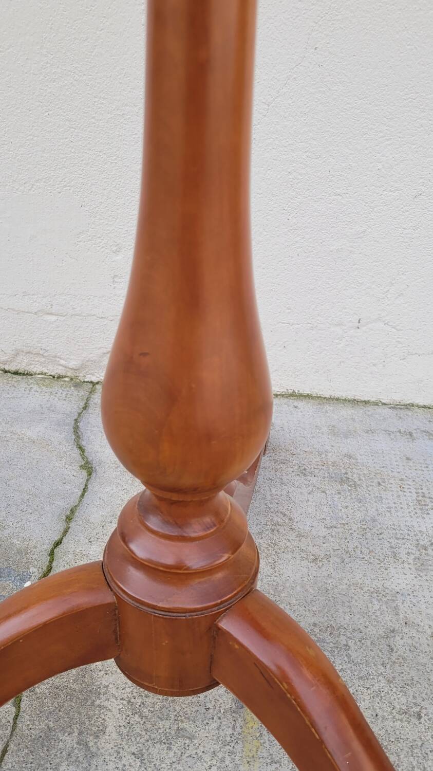 Tripod base psyché barber mirror in cherry wood with a system