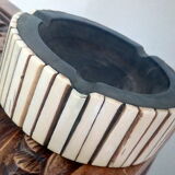 Ethnic ashtray wood and bone