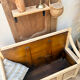 Raw wood bank bench