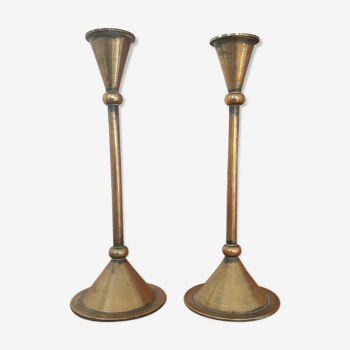 Pair of brass candlesticks